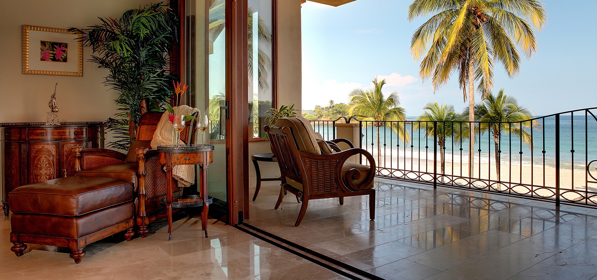Palms Villas Costa Rica outside your door, native stone walkways winding through stunning tropical landscape, 3 Bedroom Villa